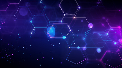 Fototapeta premium Vibrant Purple and Blue Hexagonal Digital Wallpaper