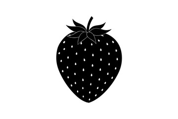 strawberry silhouette vector illustration