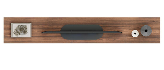 tv unit, top view, on transparent background, 3d rendering	