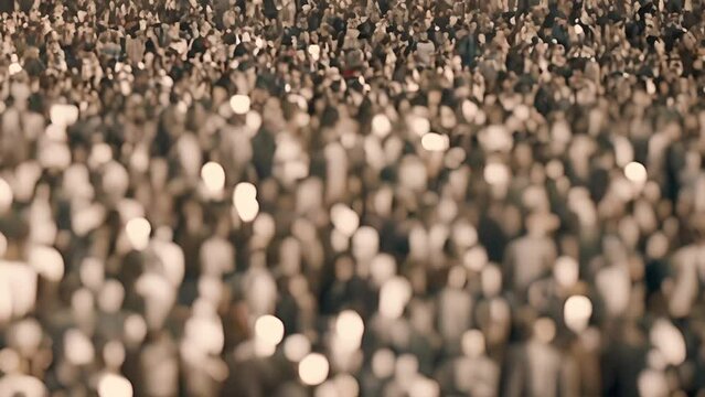 Large Group of People Standing in Field Generative AI