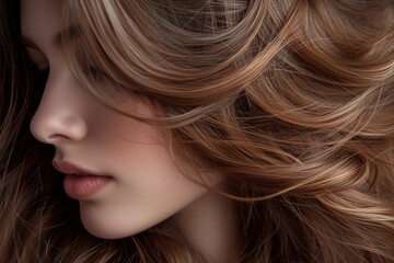 Naklejka premium Close up photo of minded girl want be attractive had new salon beauty face care 