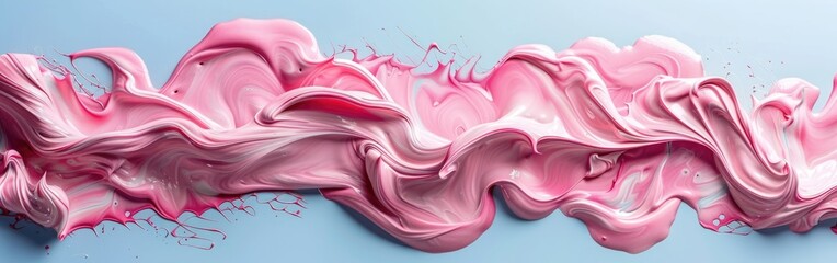 Pastel Fluid Composition with Luxe Pink and Blue Tones and Copy Space for Design