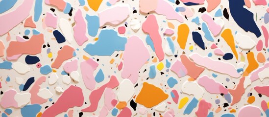 Obraz premium An up-close view of a diverse assortment of colorful shapes on a textured wall