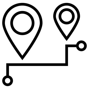 travel distance icon, simple vector design