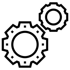 cogs icon, simple vector design