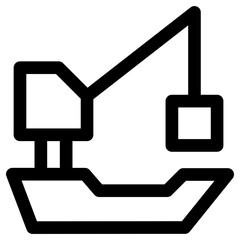 cargo ship icon, simple vector design - obrazy, fototapety, plakaty
