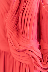 Detail of red bridesmaids dress 