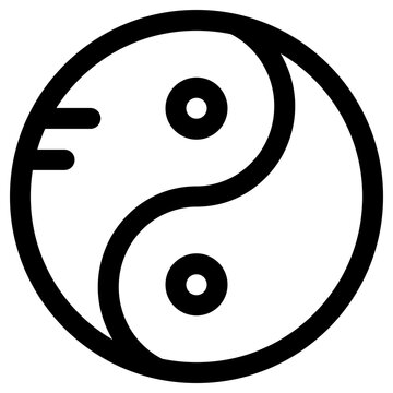 yin yang icon, simple vector design