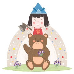 Japan children’s day, Kintaro Japanese traditional tale