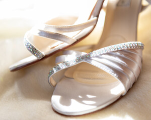 Wedding shoes with diamanté detail - obrazy, fototapety, plakaty