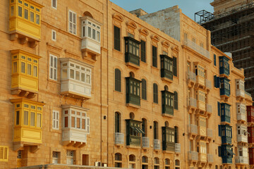 Beautiful old building with balconies