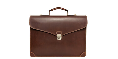 Brown vintage leather briefcase Transparent Background Images 