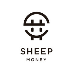 Fototapeta premium Silhouette goat dollar logo design template