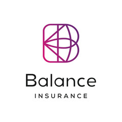 letter b color gradation line art, balance design inspiration