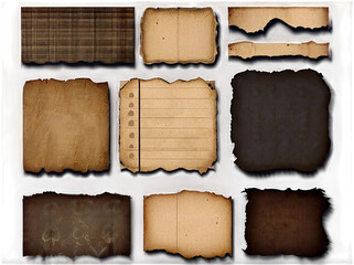 set vintage paper scraps pieces junk journal