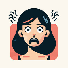 Graphic vector of women being frightened