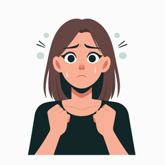 Graphic vector of women being frightened