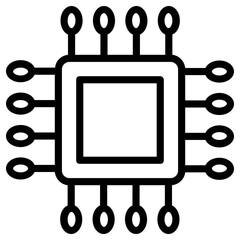 Fototapeta na wymiar microprocessor icon, simple vector design