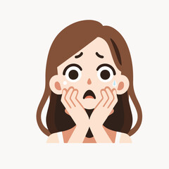 Graphic vector of women being frightened