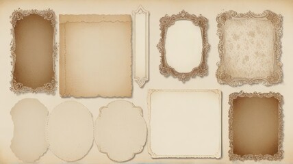 set vintage paper scraps pieces junk journal