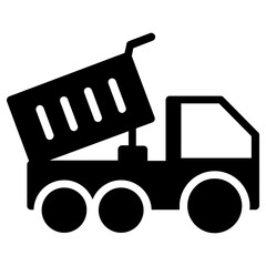 dump truck icon, simple vector design