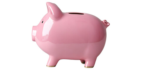 Pink ceramic piggy bank Transparent Background Images 