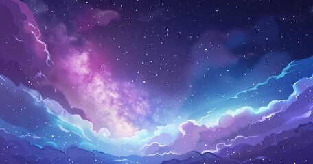 trippy cartoon background of the Milky Way galaxy, epic comic book style