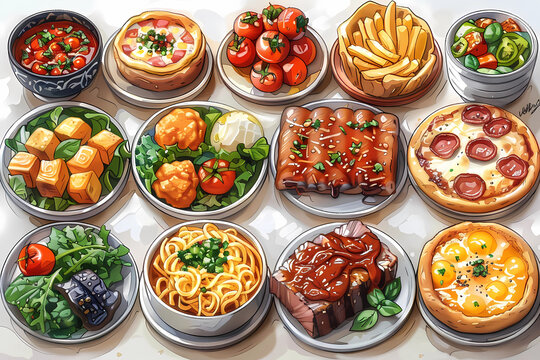 cartoon plate of food