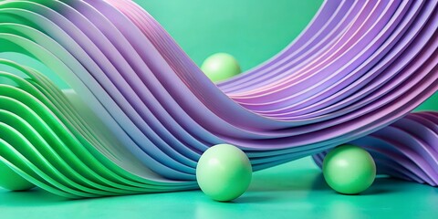 3D shapes that evoking a sense of movement. 3D lines and balls