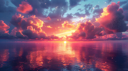 Breathtaking Sunset Clouds Over Ocean
