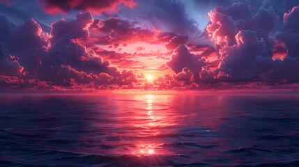 Breathtaking Sunset Clouds Over Ocean