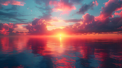 Breathtaking Sunset Clouds Over Ocean