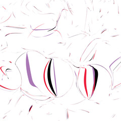 The image has many colored small lines and large stripes.