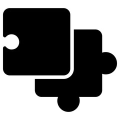 puzzle solving icon, simple vector design - obrazy, fototapety, plakaty