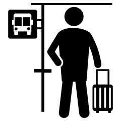 bus stop icon, simple vector design