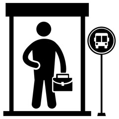 bus stop icon, simple vector design