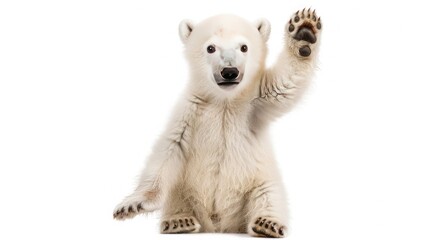 Friendly Polar Bear Waving Hello
