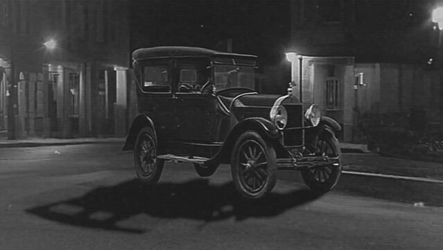 Old car animation black and white