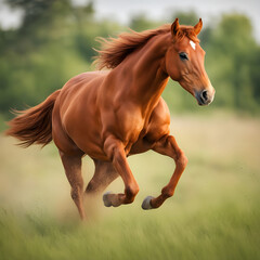 horse running in the field