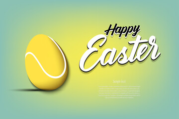 Happy Easter. Egg in the form of a tennis ball - 776587064