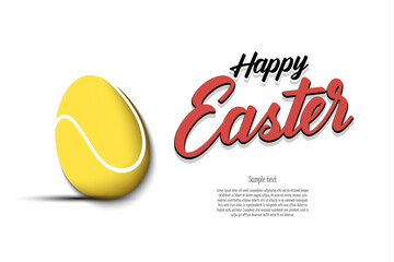 Happy Easter. Egg in the form of a tennis ball - 776587229