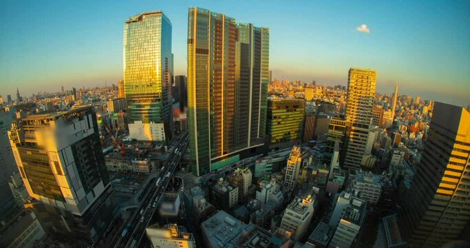 Tokyo City Sunrise Morning Timelapse Shibuya Japan 4K