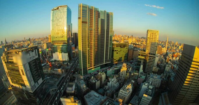 Tokyo City Sunset Morning Timelapse Shibuya Japan 4K
