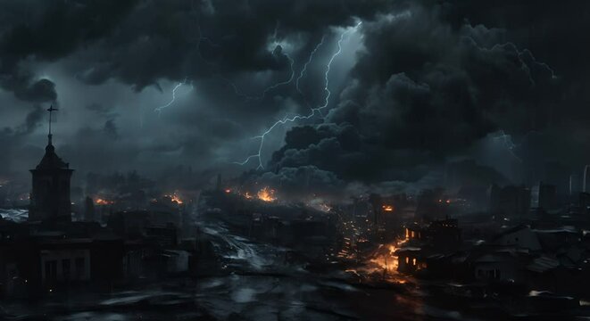 Lightning superstorm, perpetual thunder and destruction