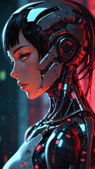 Obraz premium Digital Dialogues: AI in Human Communication. AI Generated 