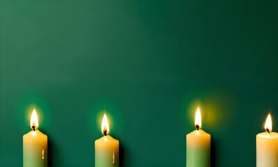 burning candles on a dark background