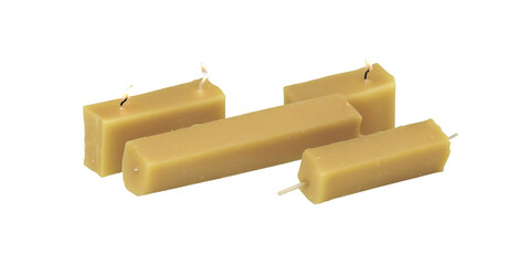 Yellow beeswax candles Transparent Background Images  - obrazy, fototapety, plakaty