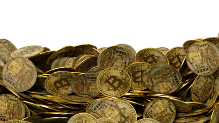 plein de pièces de bitcoin entassées