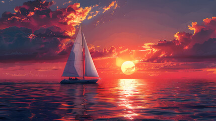 Sailboat Serenity at Sunset