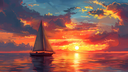 Sailboat Serenity at Sunset